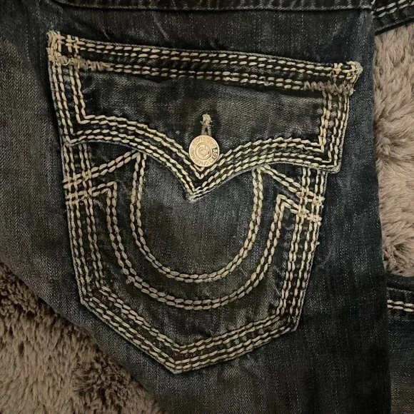 True Religion Women's Navy and Blue Jeans